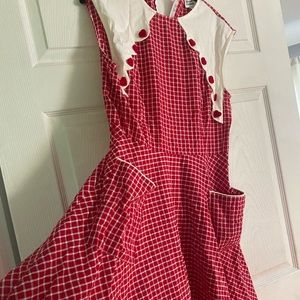 Unique vintage heart gingham dress